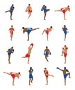 Vector set of thai boxing