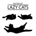 Vector set of three cat icons