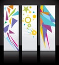 Vector set of three colorful banners template. Royalty Free Stock Photo