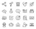 Vector set of Timer, Edit user and Online statistics line icons set. Vector