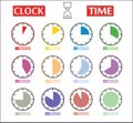 Vector Set of Timer icons. Different Time Interval Icons