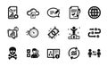 Vector set of Timer, Technical algorithm and Message icons simple set. Vector Royalty Free Stock Photo