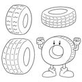 Vector set of tires