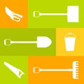 Vector set of tools for gardening.  Icon silhouette Royalty Free Stock Photo