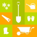 Vector set of tools for gardening. Icon silhouette Royalty Free Stock Photo