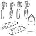 Vector set of tooth care set