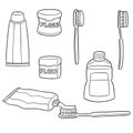 Vector set of tooth care set