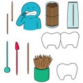 Vector set of toothpick