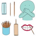 Vector set of toothpick