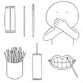 Vector set of toothpick