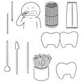 Vector set of toothpick