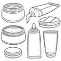 Vector set of topical cosmetic and topical medicine