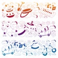 Vector set with toys icons. Pattern for kindergarten. Royalty Free Stock Photo