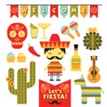Vector set with traditional Mexican symbols.