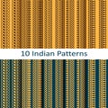 Vector set with traditional seamless vector indian patterns Royalty Free Stock Photo