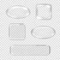 Vector set of transparent glass buttons. White Royalty Free Stock Photo