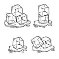 vector set of transparent ice cubes Royalty Free Stock Photo