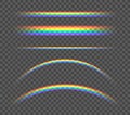 Vector Set of Transparent Rainbows, Different Shapes Colorful Illustrations Shining.