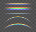 Vector Set of Transparent Rainbows, Different Shapes Colorful Illustrations Shining.