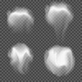 Vector set of transparent realistic white grey Royalty Free Stock Photo