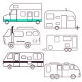 Vector set transport caravan illustration.