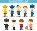 Vector Set of Transport Professions Royalty Free Stock Photo