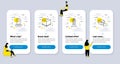 Vector Set of Transportation icons related to Location, Lighthouse and Delivery box. Vector