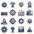 Vector set of travel and adventure icons. Icons for web and mobile applications Royalty Free Stock Photo