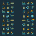 Vector set of travel icons Linear design Royalty Free Stock Photo