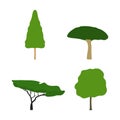 Vector set trees flat design