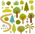 Forest collection vector set of trees.