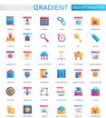 Vector set of trendy flat gradient SEO optimization icons.