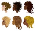 Vector set of trendy hair styling for woman Royalty Free Stock Photo