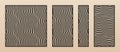Vector set of trendy laser cut panels. Stencils with geometric pattern, liquid lines, fluid wavy stripes. Template for CNC cutting Royalty Free Stock Photo
