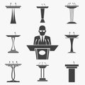 Vector set of tribunes icons Royalty Free Stock Photo