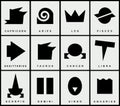 Set of zodiac signs in the primitive style Royalty Free Stock Photo