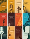 Set of business cards with musical instruments