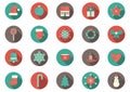 Vector set of twenty colorful christmas icons