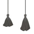 Vector Set of Two Black Hanging Decorative Tassels With Ropes. Great for graduation cards, invitations, hats, mockups