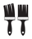 Vector set of two black and white artist paint brushes Royalty Free Stock Photo