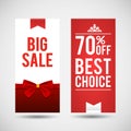 Vector Set Of Two Christmas Big Sale Banners Royalty Free Stock Photo