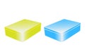 Vector set of two colorful metal boxes