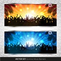 Vector set of two summer music banners