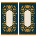 Vector set with two traditional arabic cards with floral ornament and vintage print. design for cards, print, covers, pos