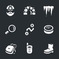 Vector Set of Underground Explorer Icons. Royalty Free Stock Photo