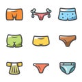 Vector Set of Underwear Icons. Clothing. Wear