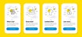 Vector set of Upload, Cashback card and New mail line icons set. Vector