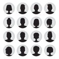 Vector set of user profile illustrations, icons