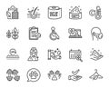 Vector set of Uv protection, Bio shopping and Medical help line icons set. Vector