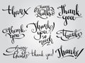 Vector set of variously hand written words Thank You